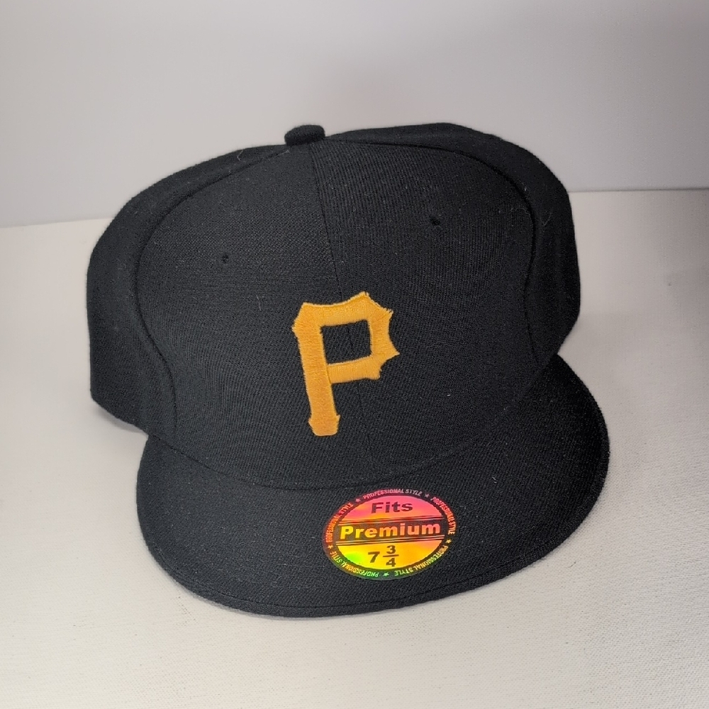 Pittsburgh Pirates Fitted Hat 7 3/4 Black Gold Cap | Premium Fits MLB Baseball
